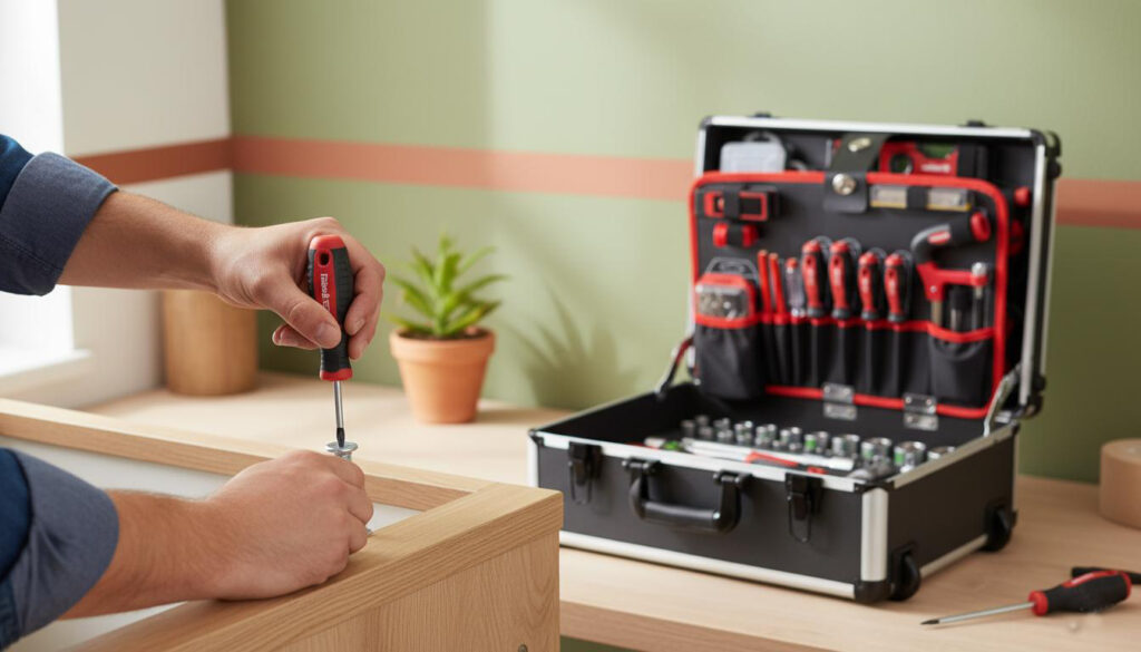 Assortment of chrome vanadium steel screwdriver bits and handles from the versatile basic tool kit.